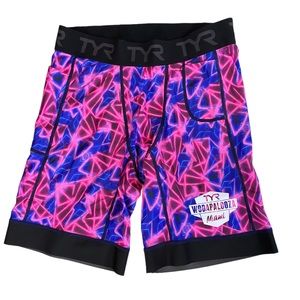 TYR Wodapalooza Miami Prismatic Compression Performance Shorts Mens XL